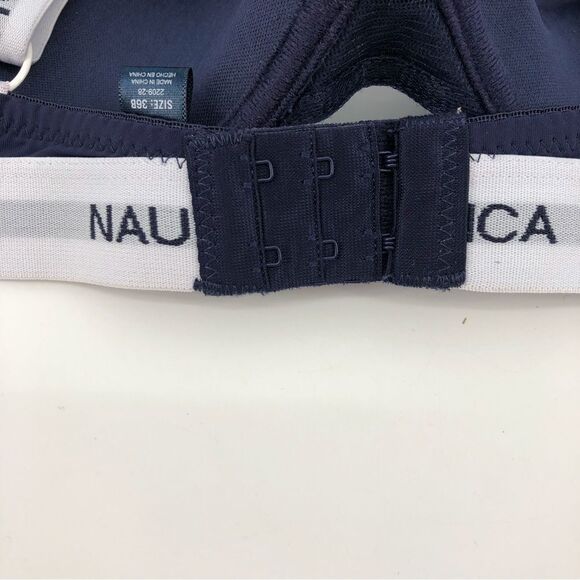 Nautica Push Up Bra 36B Navy‎ Blue Spellout Band - Picture 4 of 8